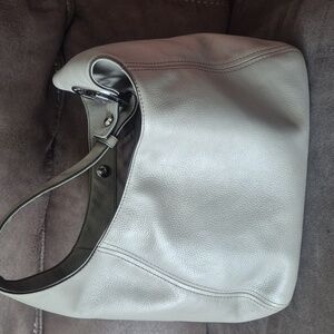 Michael Kors Gray Leather Hobo Bag